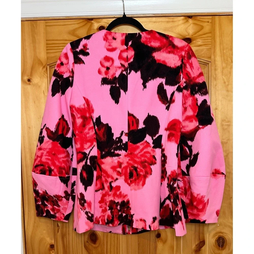 Tuckernuck Cerise Blossom Long Sleeve‎ Rhoda Tunic Top Pink Red Floral Belted 2